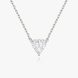 Solitaire Trillion 14K Rosegold Necklace w. Lab-Grown Diamond
