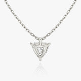 Solitaire Trillion 14K Whitegold Necklace w. Lab-Grown Diamond