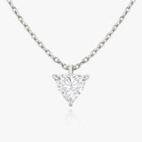 Solitaire Trillion 14K Rosegold Necklace w. Lab-Grown Diamond