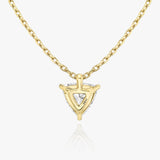 Halskette aus 14K Gelbgold I Trillion-Solitär I Labor-Diamant