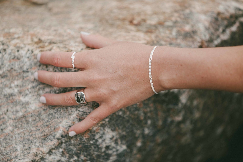 IX Kissenschildkröte Achat Silber Signet Ring