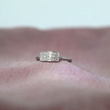 Rock Firkantet 18K Hvidguld Ring m. Diamanter