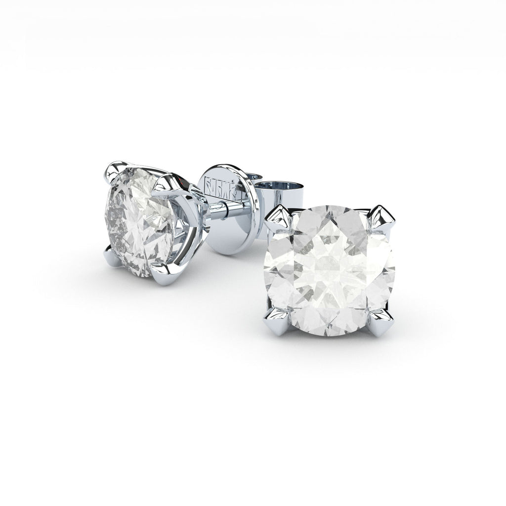 Tiny Clash 18K Whitegold Studs w. Lab-Grown Diamonds