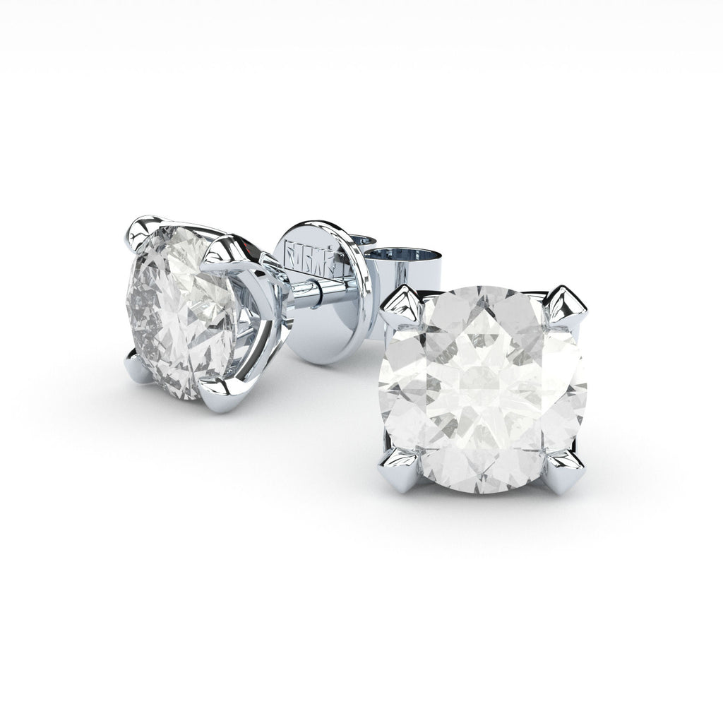 Luxury Tiny Clash 18K Whitegold Studs w. Lab-Grown Diamonds