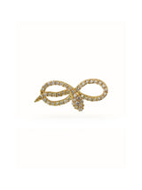 Eternity Serpent Single 14K Gold Stud w. Diamonds