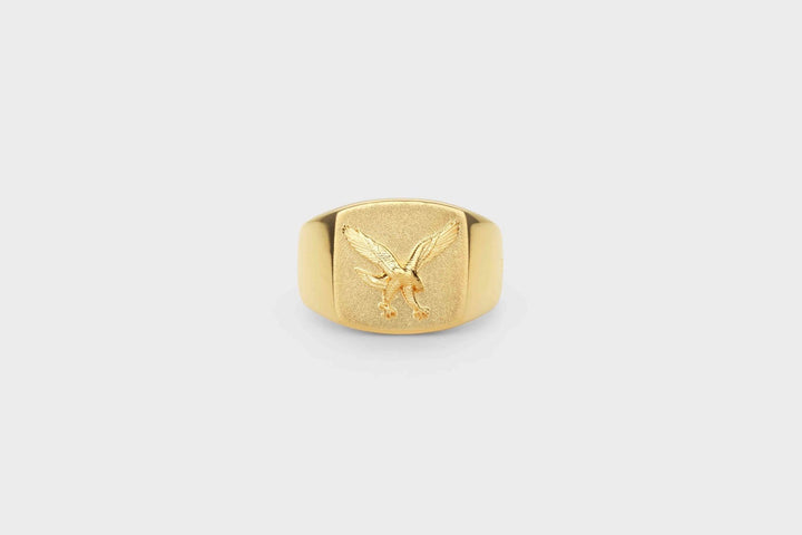 IX Eagle Signet Gold Plated Ring