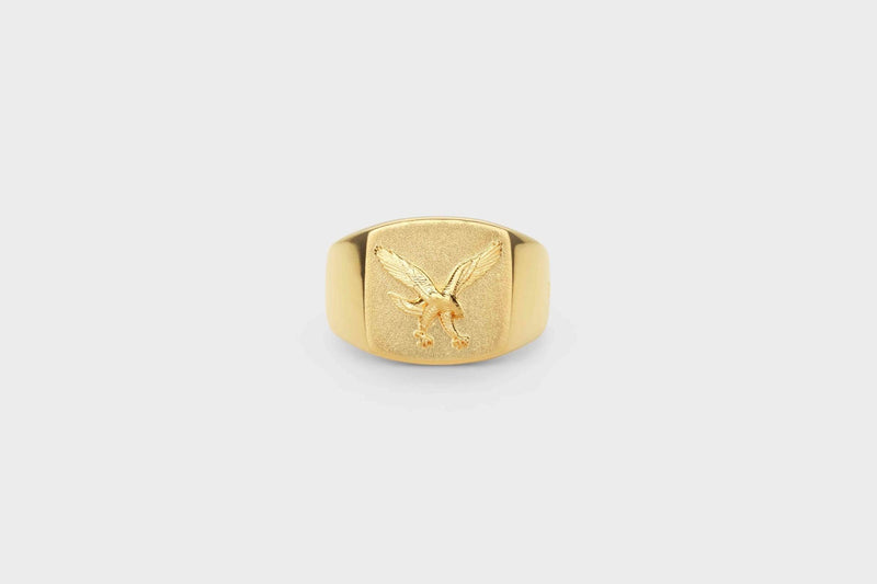 IX Eagle Signet Gold Plated  Ring