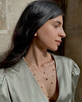 Lang Swinging Chain 18K Rosaguld Halskæde m. Malakit & Perle