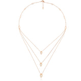 Swinging Triple Anhänger Halskette aus 18K Rosegold I Malachit & Perle