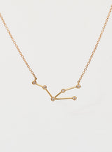 Star Sign Taurus 18K Gold Necklace w. Diamond