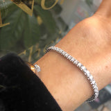 Tennis Large 18K Whitegold Bracelet w. Diamonds
