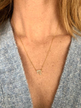 Petit Sign Scorpio 18K Gold Necklace w. Diamonds