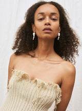 Thick pearl Silver Earring w. Pearls