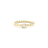 Becoming Twisted 18K Gold Ring w. Lab-Grown Diamond