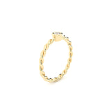 Becoming Twisted 18K Gold Ring w. Lab-Grown Diamond