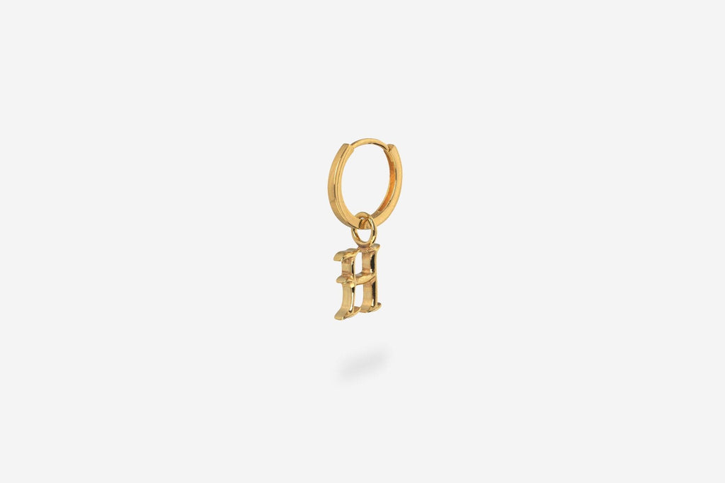 IX H Letter 22K Gold Plated Pendant