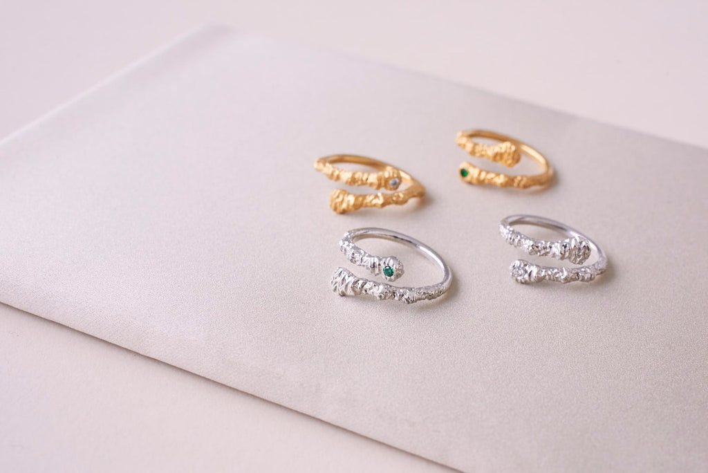 IX Crunchy Nature Gold Plated Ring