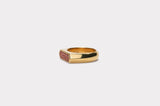 IX Mini Sechseck rot Gold plattiert Ring