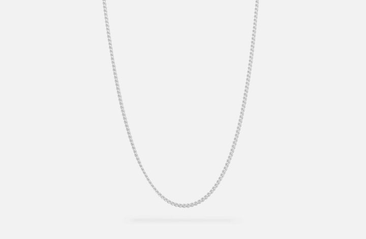 IX Curb Medi Silver Necklace