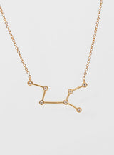 Star Sign Virgo 18K Gold Necklace w. Diamond