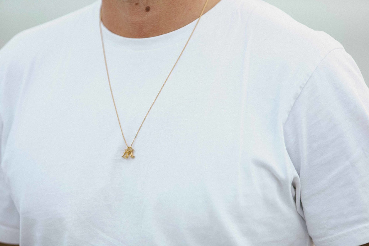 IX V Letter 22K Gold Plated Pendant