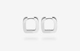IX Bold Square Silver Hoop