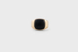 IX Cushion Signet 22K Forgyldt Ring m. Onyx