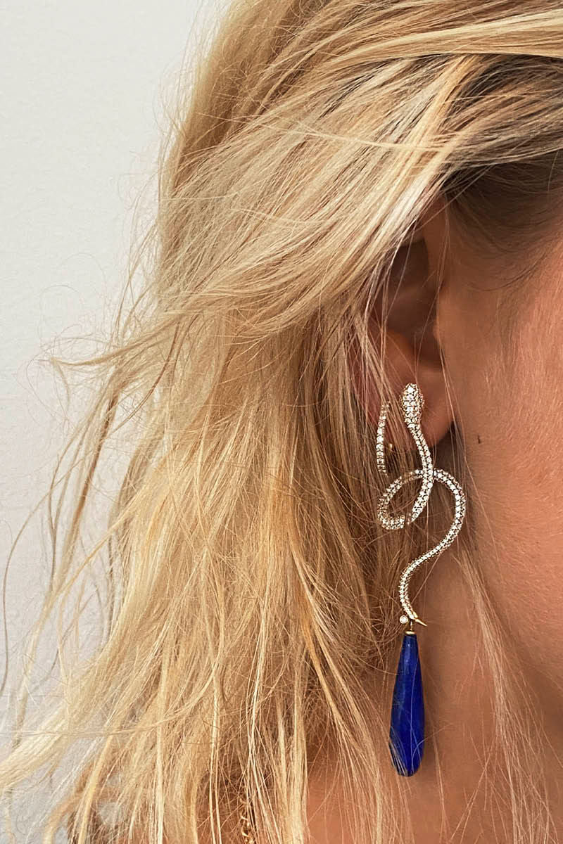 Snakes Pavé Ohrring aus 18K Gold I Diamanten