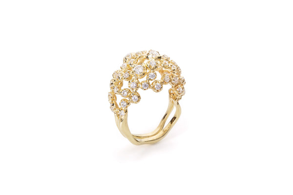 Sphere Nr 01 18K Guld, Hvidguld eller Rosaguld Ring m. Diamanter