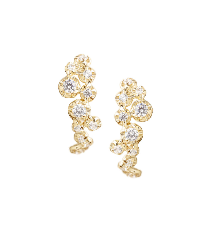 Middle Hoop Nr 05 Ohrstecker aus 18K Gold, Weißgold oder Rosegold I Diamanten