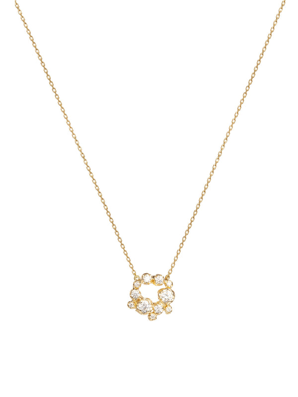 Middle Circle Nr 01 18K Gold, Whitegold or Rosegold Necklace w. Diamonds