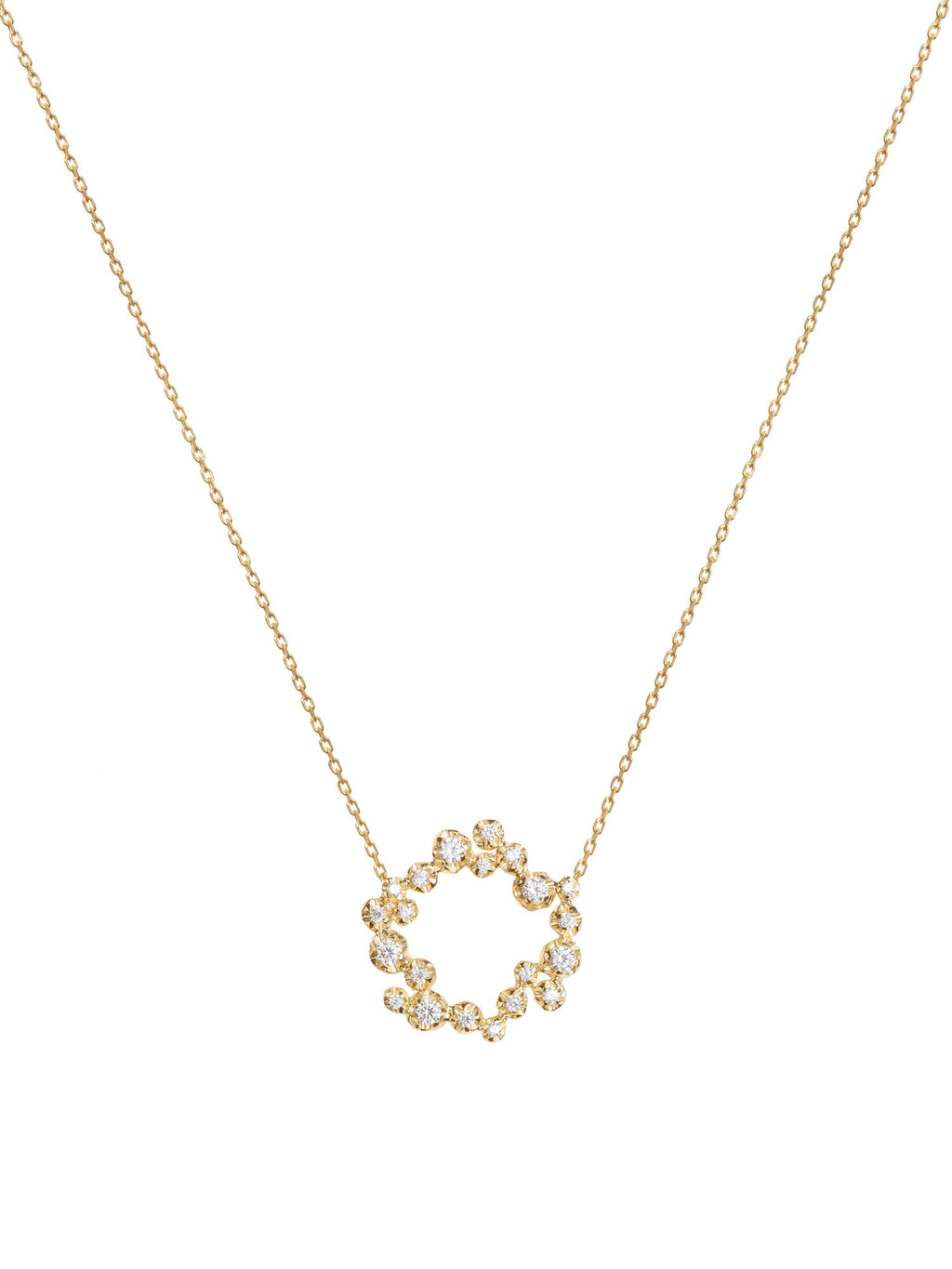 Stor Circle Nr 01 18K Guld, Hvidguld eller Rosaguld Halskæde m. Diamanter