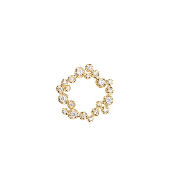 Stor Circle Nr 01 18K Guld, Hvidguld eller Rosaguld Broche m. Diamanter