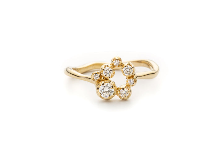 Lille Circle Nr. 01 18K Guld, Hvidguld eller Rosaguld Ring m. Diamanter