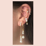 Orbit 18K Gold Plated Stud w. White Pearls