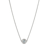 No 1 Solitaire 18K White Gold Necklace w. Diamond