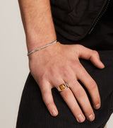 IX Cushion Signet Silver Ring w. Tiger's Eye Ring