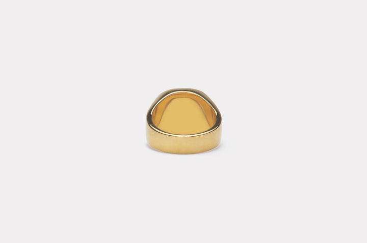 IX Cushion Signet 22K Forgyldt Ring m. Tigerøje