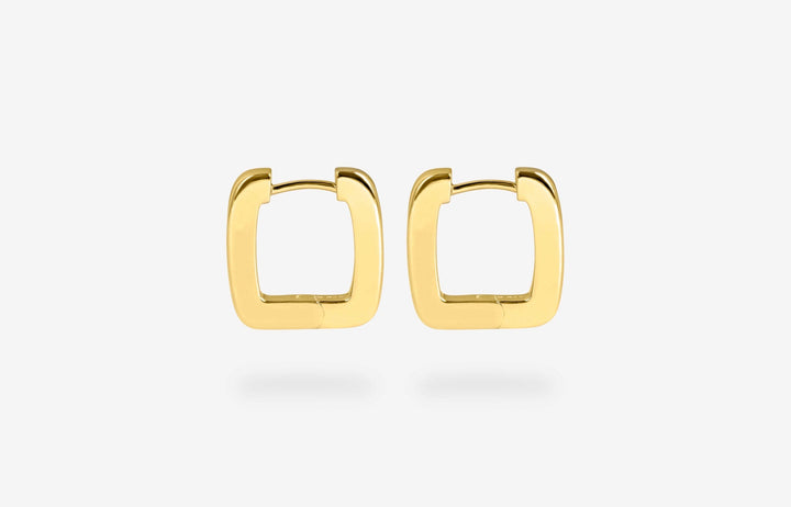 IX Bold Square Gold Plated Hoop