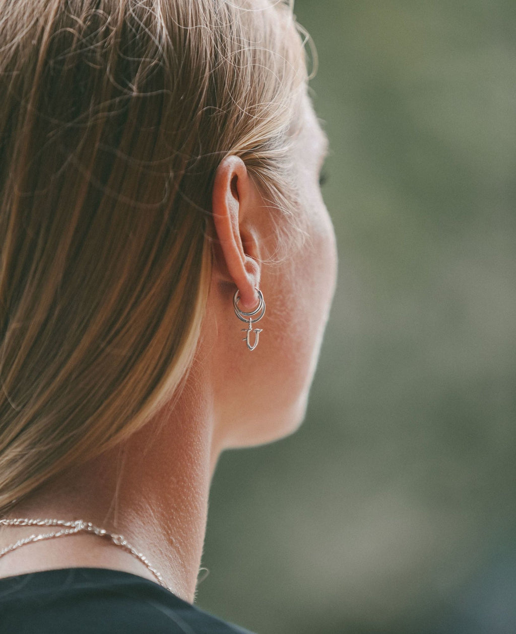 IX V Letter Silver Pendant