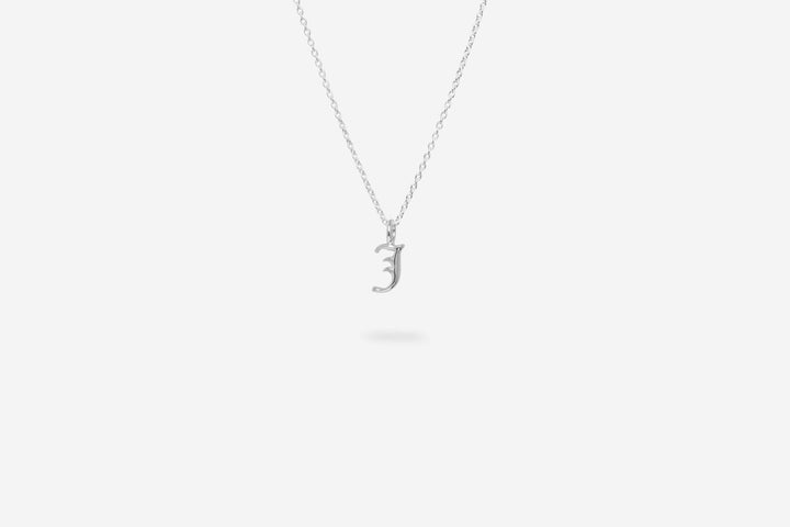 IX J Letter Silver Pendant