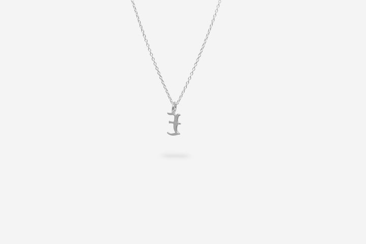IX E Letter Silver Pendant