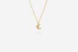 IX C Letter 22K Gold Plated Pendant