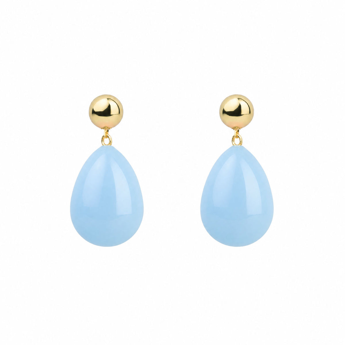 Light Blue Mini Goldplated Drop Earrings