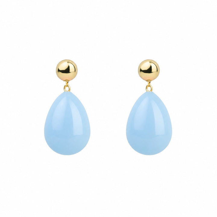 Light Blue Mini Goldplated Drop Earrings