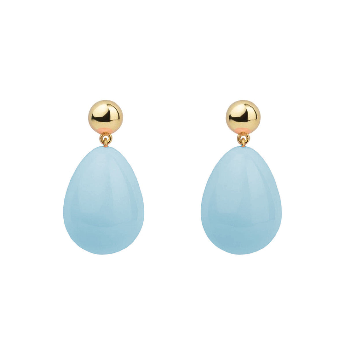 Light Blue Mini Goldplated Drop Earrings