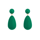 Green Large Goldplated Drop Earrings