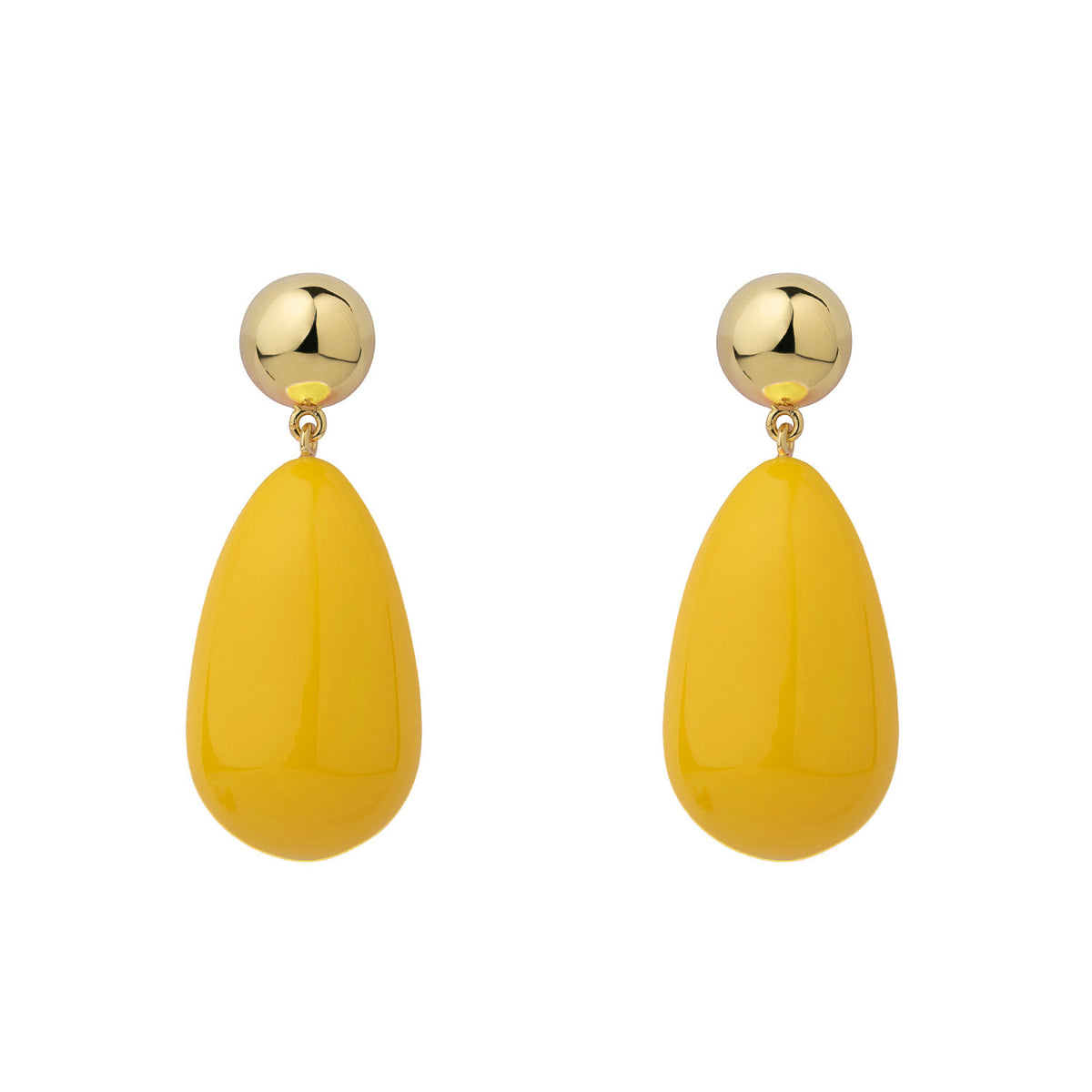 Yellow Large Goldplated Drop Earrings