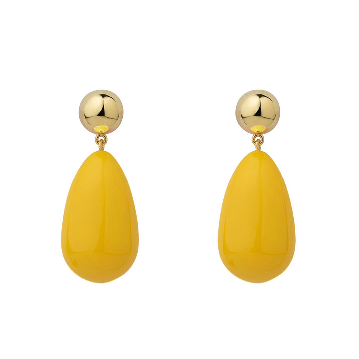 Yellow Large Goldplated Drop Earrings