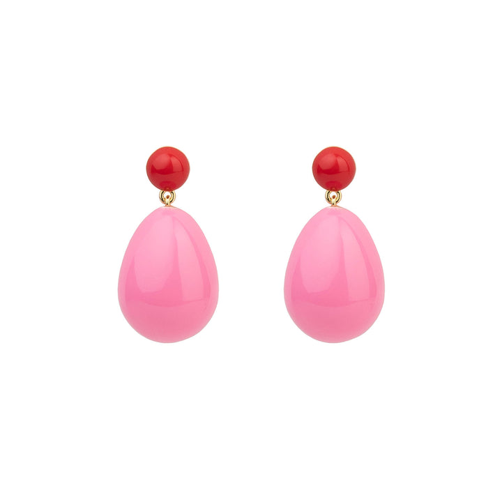 Pink & Red Mini Goldplated Drop Earrings
